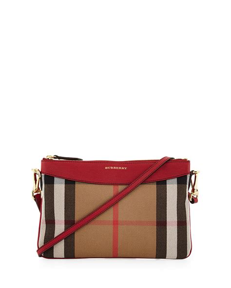 Burberry Peyton House Check Crossbody Bag, Tan 